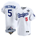 tocy LA.Dodgers #5 Freddie Freeman Player White World Series Limited Home Stitched Jerseys