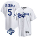 tocy LA.Dodgers #5 Freddie Freeman Player White World Series Meet Game Home Stitched Jerseys
