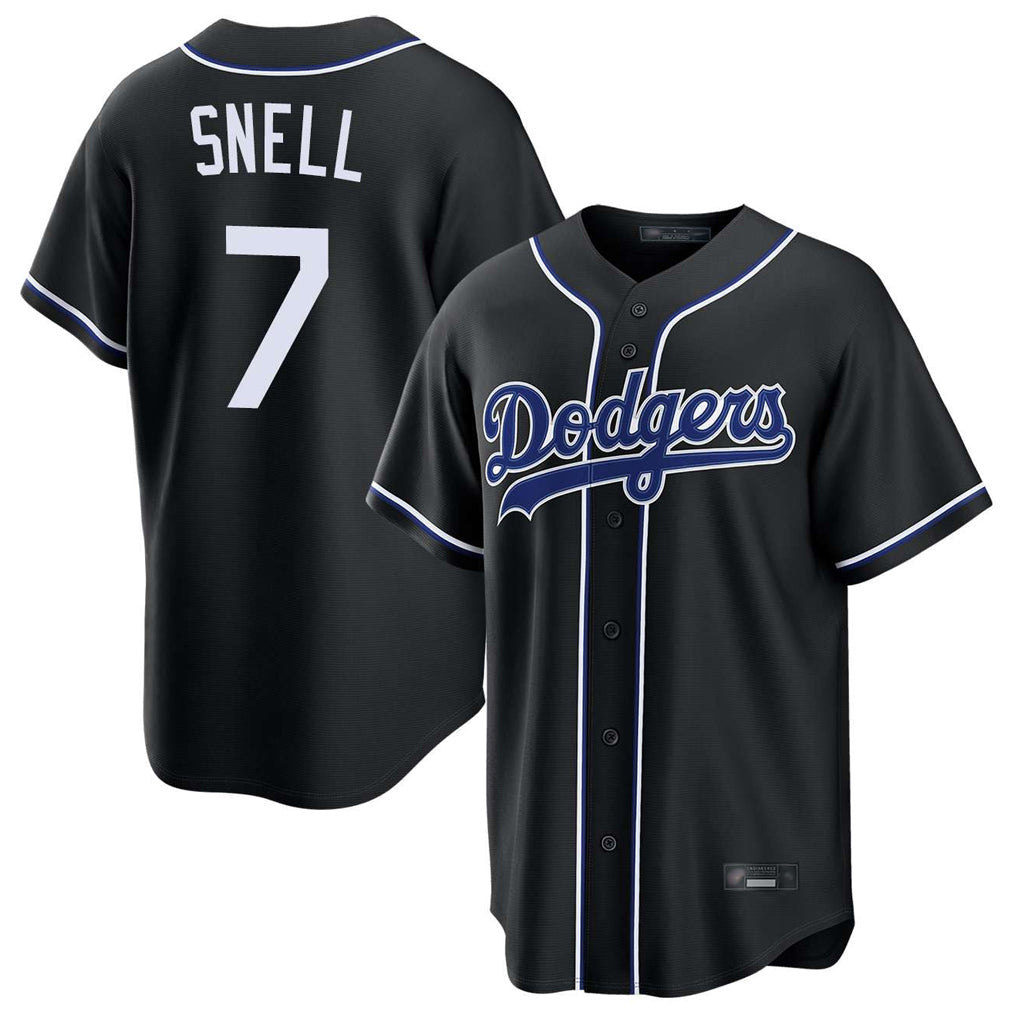 tocy LA.Dodgers #7 Blake Snell Player Black Carbon Limited Home Stitched Jerseys