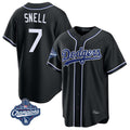 tocy LA.Dodgers #7 Blake Snell Player Black Carbon Limited World Series Meet Home Stitched Jerseys