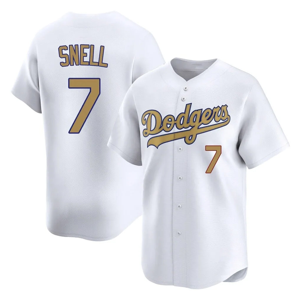 tocy LA.Dodgers #7 Blake Snell Player Gold Collection Limited Home Stitched Jerseys