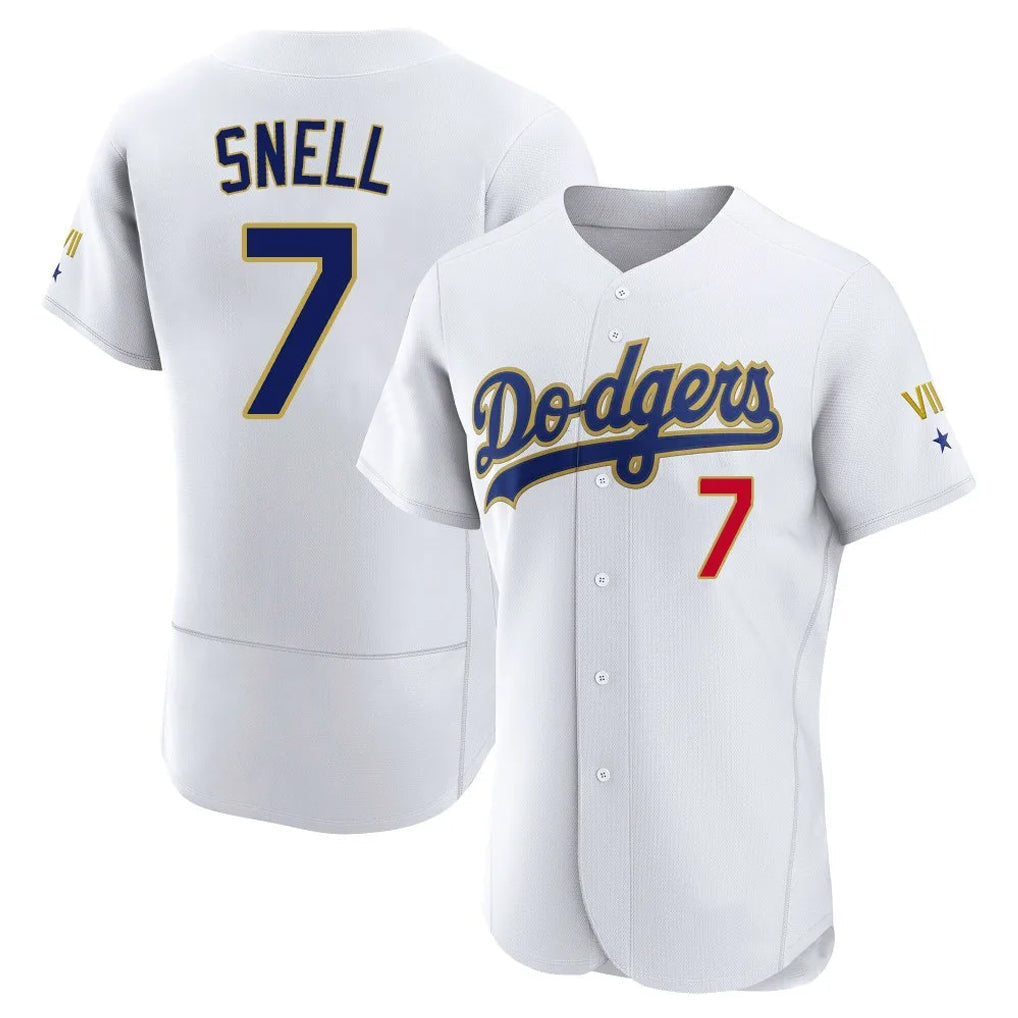 tocy LA.Dodgers #7 Blake Snell Player Gold White 2026 Collection Stadium Limited Elite Stitched Jerseys