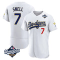 tocy LA.Dodgers #7 Blake Snell Player Gold White 2026 Collection Stadium Limited Elite World Series Stitched Jerseys