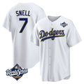 tocy LA.Dodgers #7 Blake Snell Player Gold White World Series Home Game Stitched Jerseys