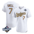 tocy LA.Dodgers #7 Blake Snell Player Gold World Series Limited Elite Home Stitched Jerseys