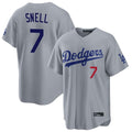 tocy LA.Dodgers #7 Blake Snell Player Gray Game Home Stitched Jerseys