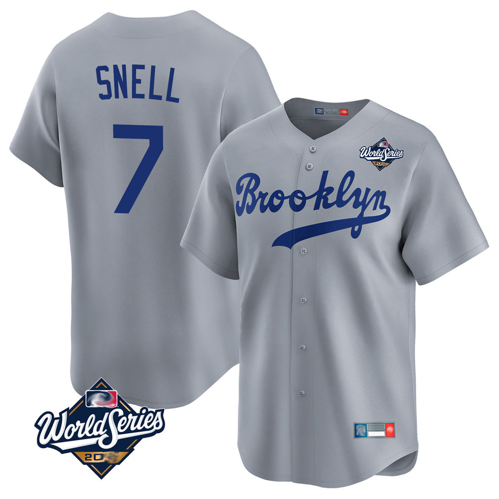 tocy LA.Dodgers #7 Blake Snell Player Gray Game Limited World Series Home Stitched Jerseys