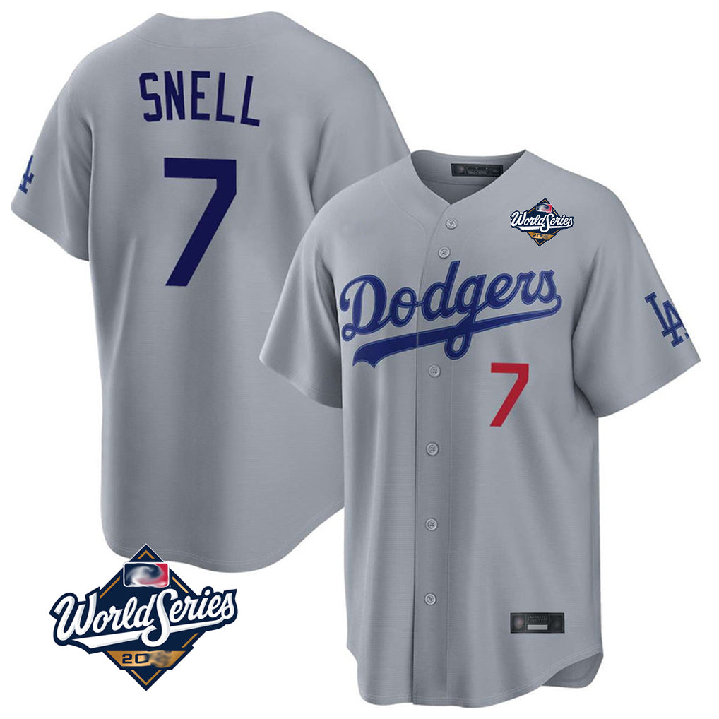 tocy LA.Dodgers #7 Blake Snell Player Gray Game World Series Home Stitched Jerseys