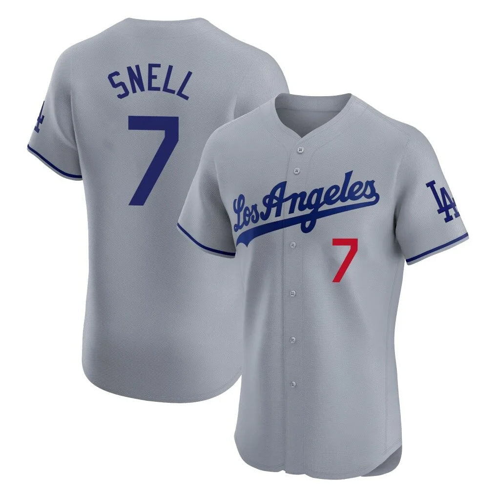 tocy LA.Dodgers #7 Blake Snell Player Gray Limited Elite Home Stitched Jerseys