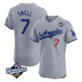 tocy LA.Dodgers #7 Blake Snell Player Gray World Series Limited Elite Home Stitched Jerseys
