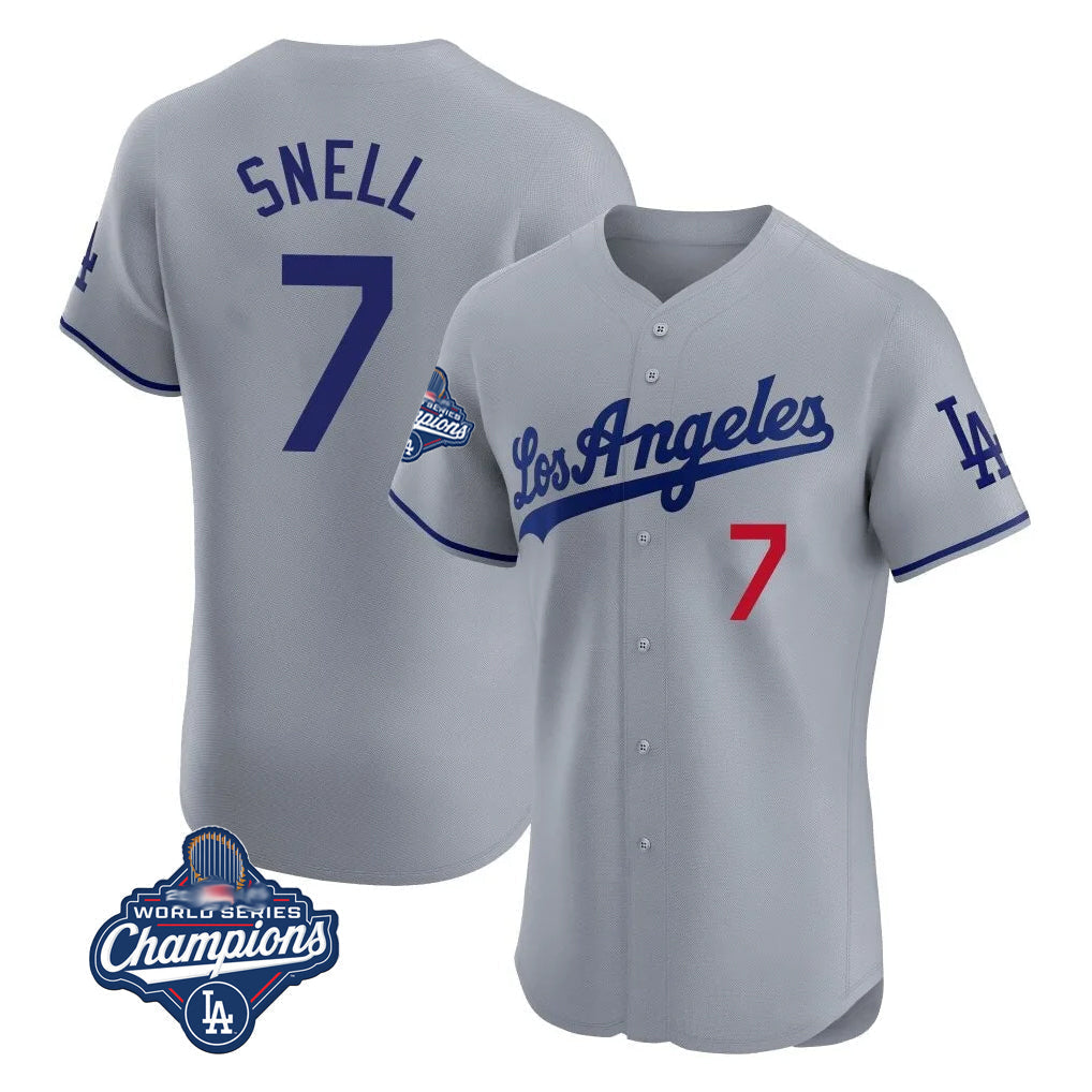 tocy LA.Dodgers #7 Blake Snell Player Gray World Series Meet Limited Elite Home Stitched Jerseys