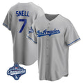 tocy LA.Dodgers #7 Blake Snell Player Gray World Series Meet Road Game Stitched Jerseys