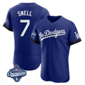 tocy LA.Dodgers #7 Blake Snell Player Royal City Connect Elite World Series Meet Home Stitched Jerseys