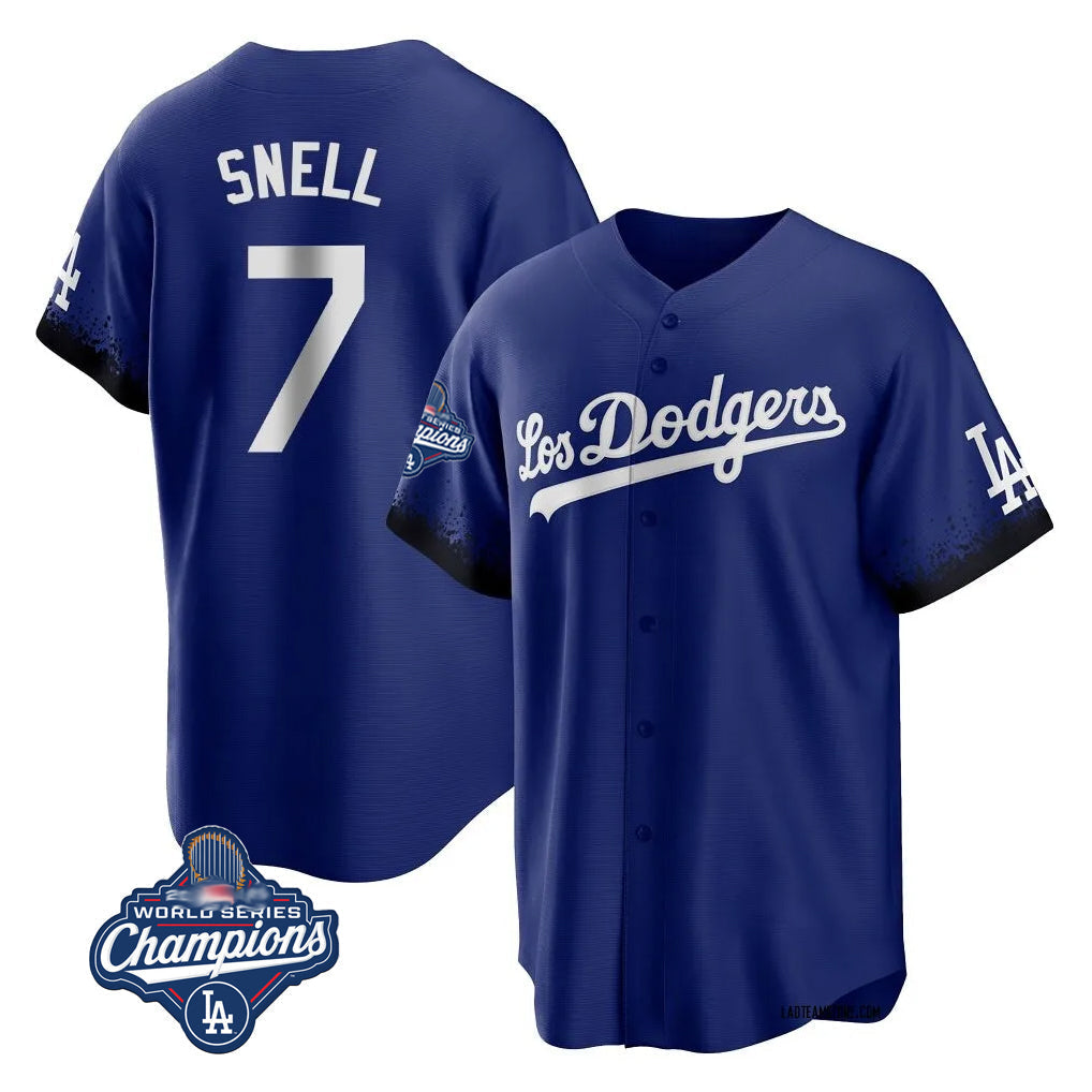 tocy LA.Dodgers #7 Blake Snell Player Royal City Connect Game World Series Meet Stitched Jerseys