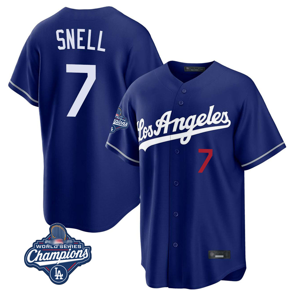 tocy LA.Dodgers #7 Blake Snell Player Royal Game World Series Meet Home Stitched Jerseys