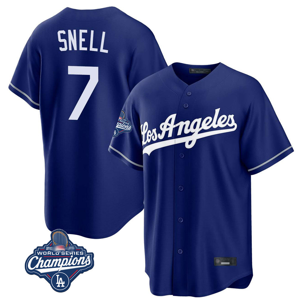 tocy LA.Dodgers #7 Blake Snell Player Royal Game World Series Meet Stitched Jerseys