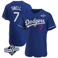 tocy LA.Dodgers #7 Blake Snell Player Royal Limited Elite World Series Home Stitched Jerseys