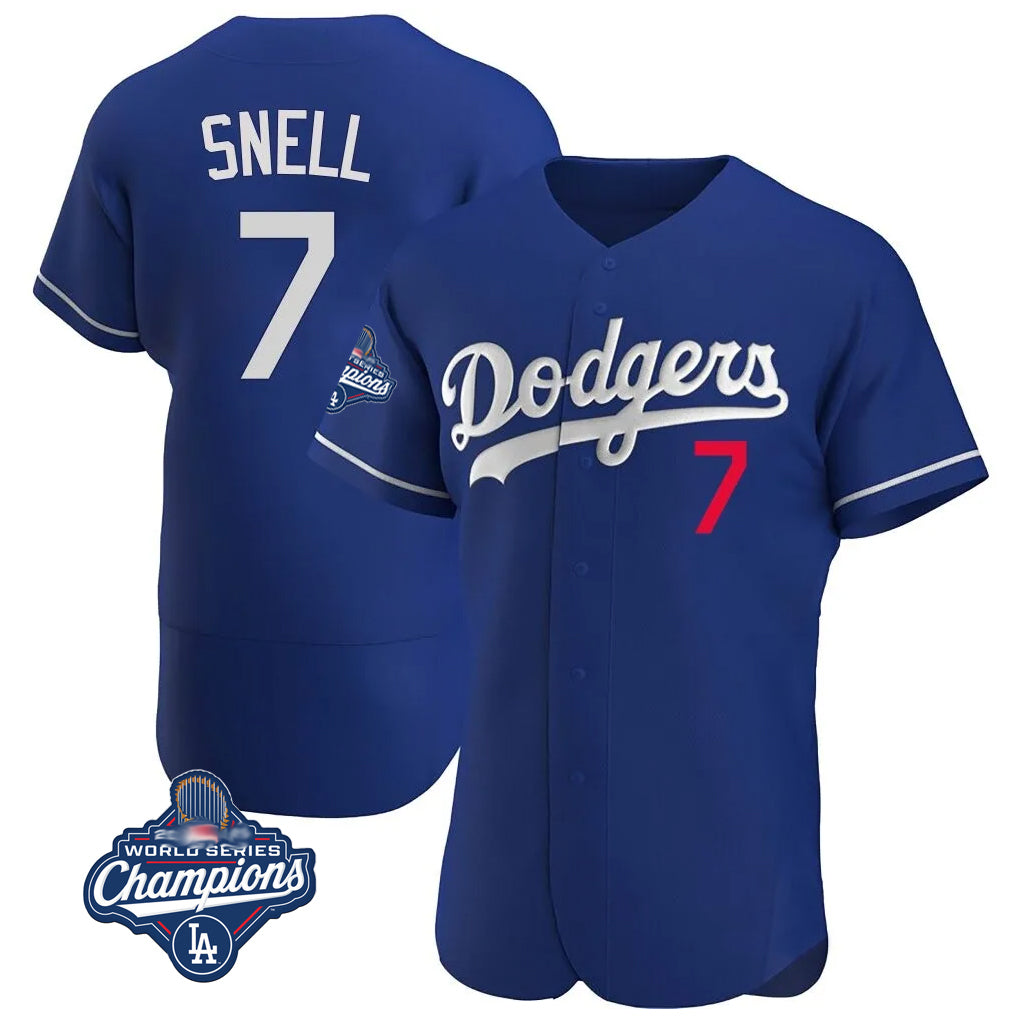 tocy LA.Dodgers #7 Blake Snell Player Royal Limited Elite World Series Meet Home Stitched Jerseys
