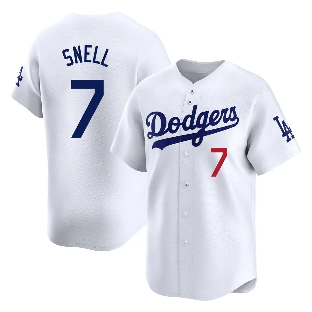 tocy LA.Dodgers #7 Blake Snell Player White Game Limited Home Stitched Jerseys