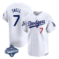 tocy LA.Dodgers #7 Blake Snell Player White Game Limited World Series Meet Home Stitched Jerseys