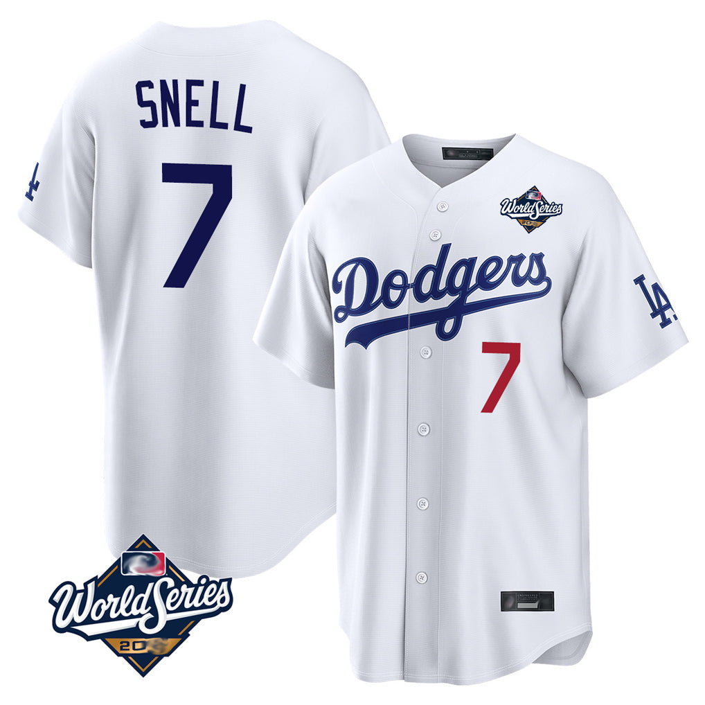 tocy LA.Dodgers #7 Blake Snell Player White Game World Series Home Stitched Jerseys