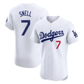 tocy LA.Dodgers #7 Blake Snell Player White Limited Elite Home Stitched Jerseys
