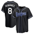 tocy LA.Dodgers #8 Enrique Hern?¡ì?¨¦ndez Player Black Carbon Limited Home Stitched Jerseys