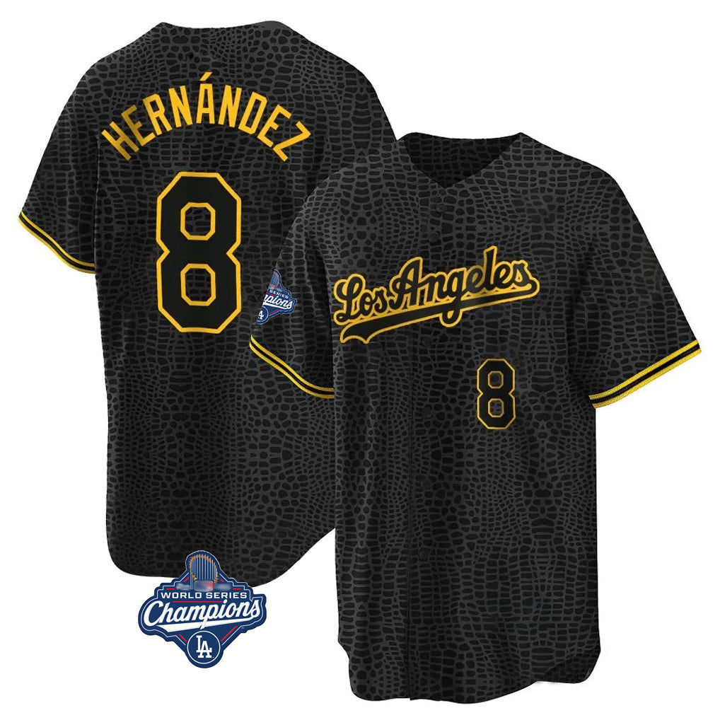 tocy LA.Dodgers #8 Enrique Hern?¡ì?¨¦ndez Player Black Gold World Series Meet Limited Home Stitched Jerseys