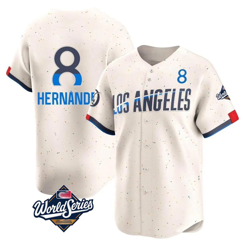 tocy LA.Dodgers #8 Enrique Hern?¡ì?¨¦ndez Player Cream World Series City Connect Limited Home Stitched Jerseys