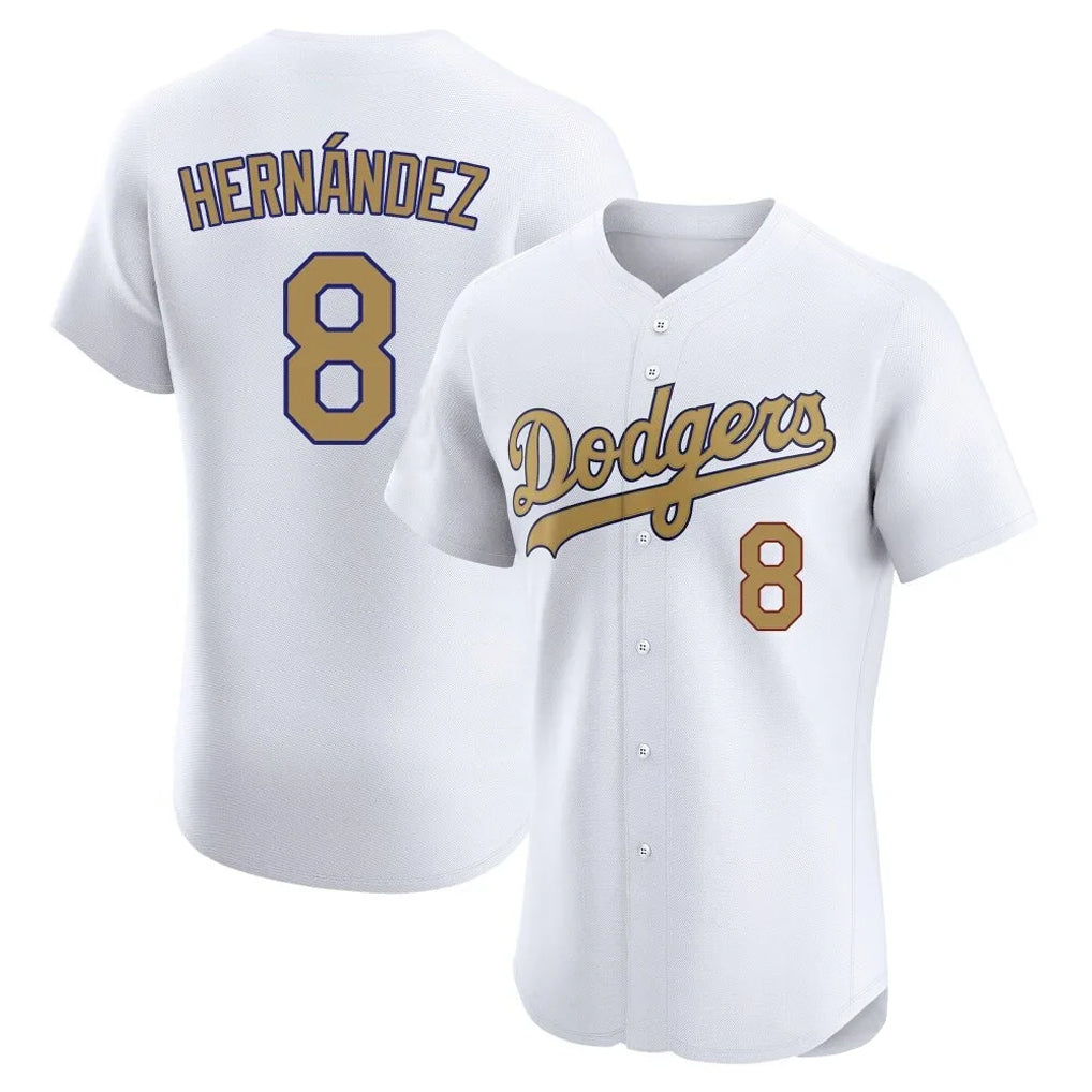 tocy LA.Dodgers #8 Enrique Hern?¡ì?¨¦ndez Player Gold Limited Elite Home Stitched Jerseys