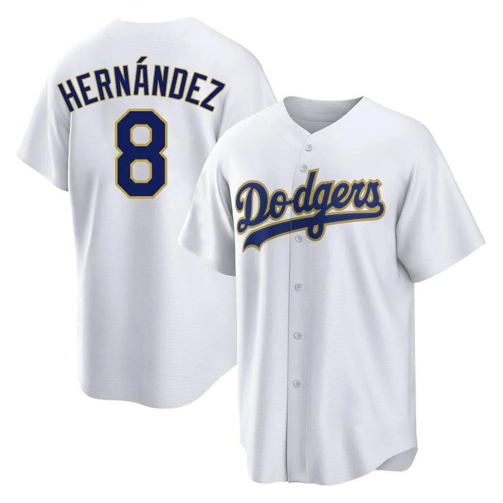 tocy LA.Dodgers #8 Enrique Hern?¡ì?¨¦ndez Player Gold White 2026 Collection Stadium Game Stitched Jerseys