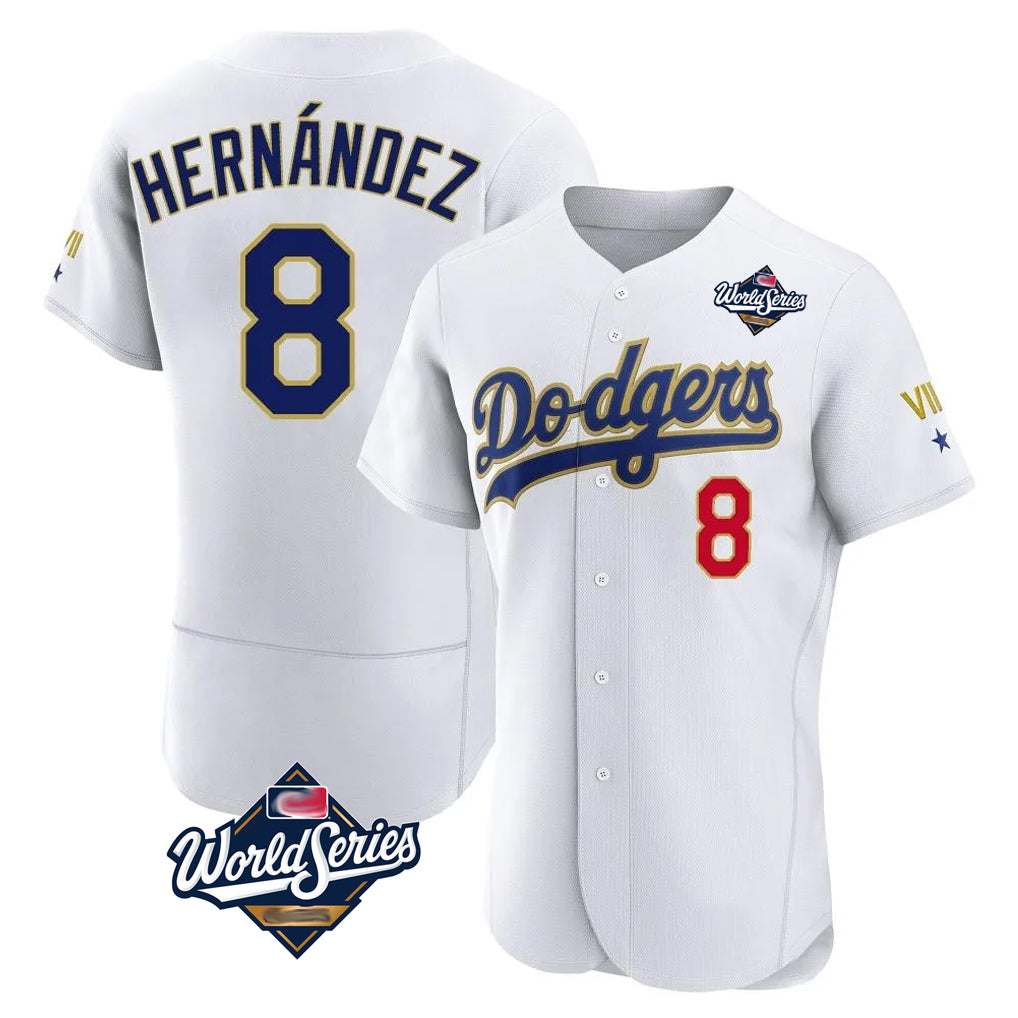 tocy LA.Dodgers #8 Enrique Hern?¡ì?¨¦ndez Player Gold White World Series 2026 Collection Stadium Limited Elite Stitched Jerseys