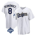 tocy LA.Dodgers #8 Enrique Hern?¡ì?¨¦ndez Player Gold White World Series Meet 2026 Collection Stadium Game Stitched Jerseys