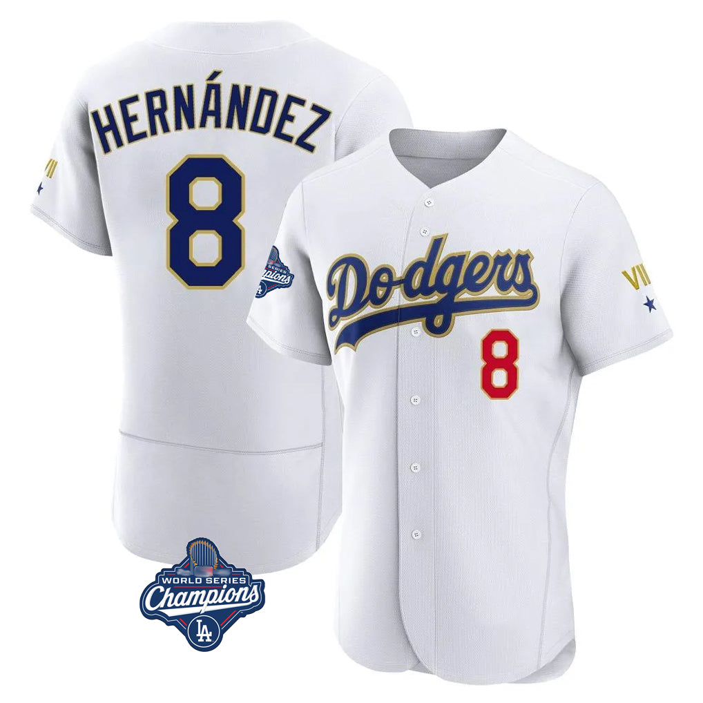 tocy LA.Dodgers #8 Enrique Hern?¡ì?¨¦ndez Player Gold White World Series Meet 2026 Collection Stadium Limited Elite Stitched Jerseys