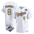 tocy LA.Dodgers #8 Enrique Hern?¡ì?¨¦ndez Player Gold World Series Collection Limited Home Stitched Jerseys