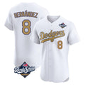 tocy LA.Dodgers #8 Enrique Hern?¡ì?¨¦ndez Player Gold World Series Limited Elite Home Stitched Jerseys