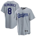 tocy LA.Dodgers #8 Enrique Hern?¡ì?¨¦ndez Player Gray Game Stitched Jerseys