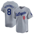 tocy LA.Dodgers #8 Enrique Hern?¡ì?¨¦ndez Player Gray Limited Home Stitched Jerseys