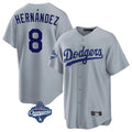 tocy LA.Dodgers #8 Enrique Hern?¡ì?¨¦ndez Player Gray World Series Meet Game Stitched Jerseys