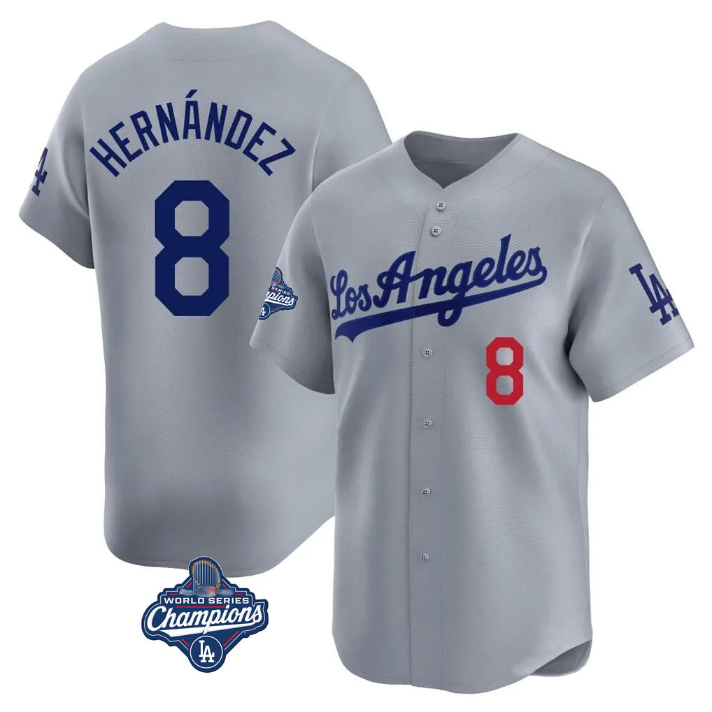 tocy LA.Dodgers #8 Enrique Hern?¡ì?¨¦ndez Player Gray World Series Meet Limited Home Stitched Jerseys