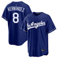tocy LA.Dodgers #8 Enrique Hern?¡ì?¨¦ndez Player Royal Game Stitched Jerseys