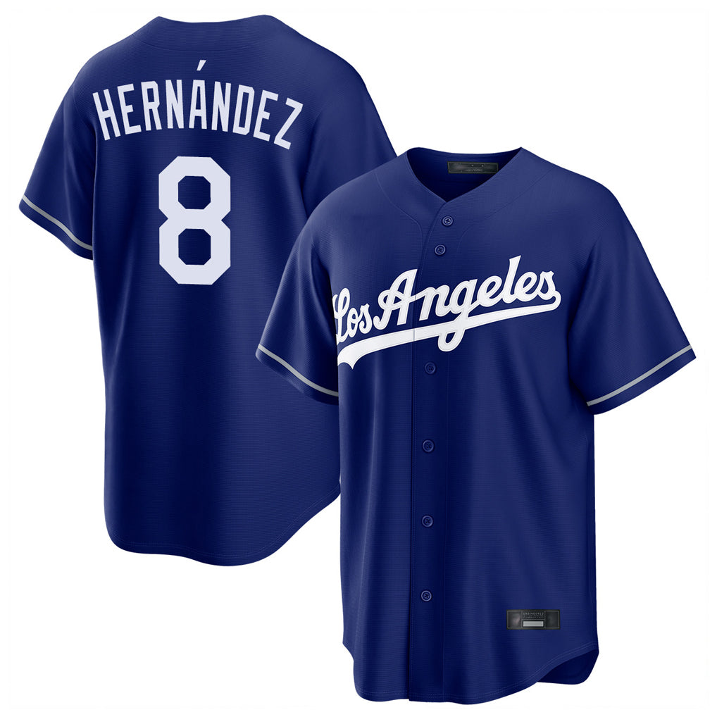 tocy LA.Dodgers #8 Enrique Hern?¡ì?¨¦ndez Player Royal Game Stitched Jerseys