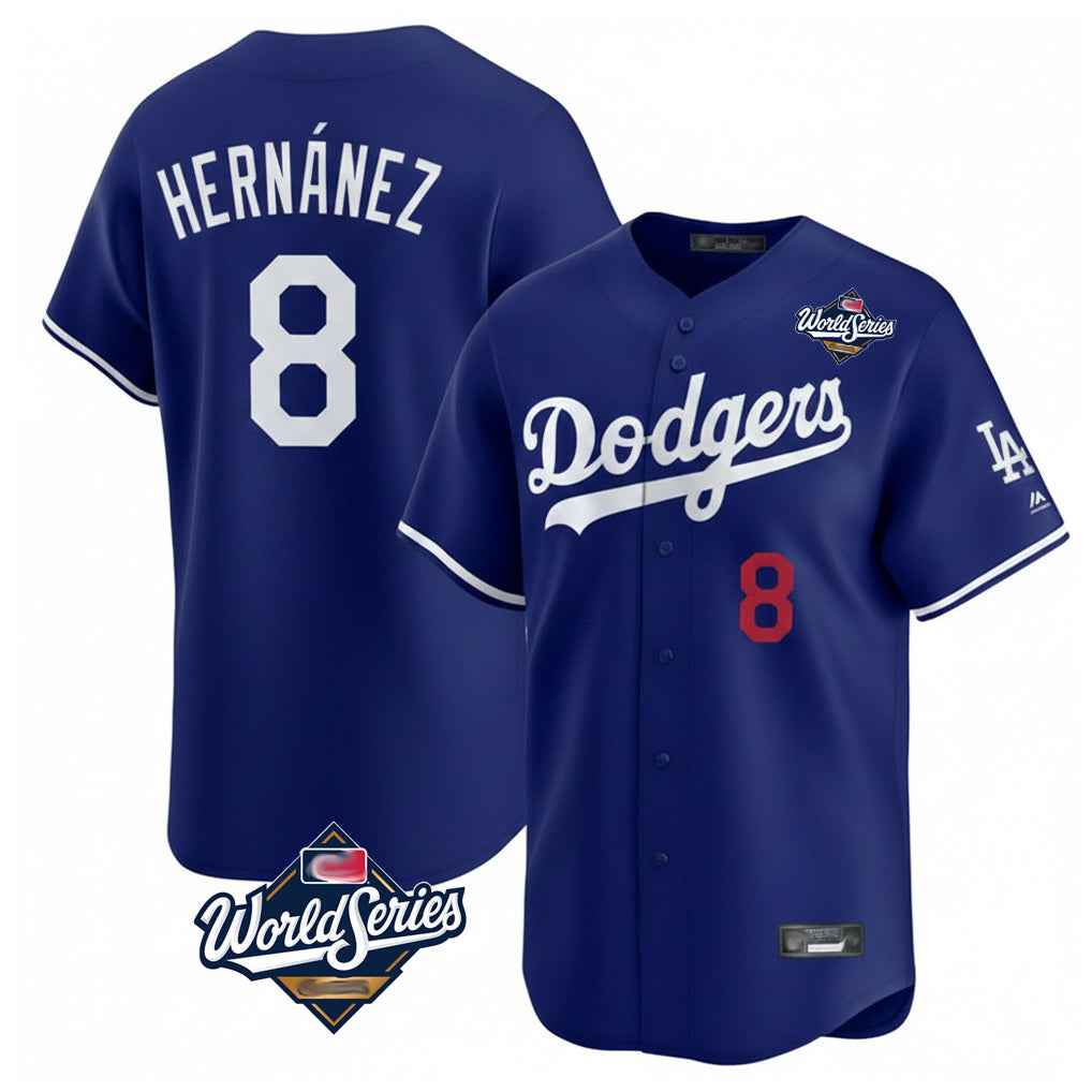 tocy LA.Dodgers #8 Enrique Hern?¡ì?¨¦ndez Player Royal World Series Limited Home Stitched Jerseys