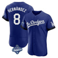 tocy LA.Dodgers #8 Enrique Hern?¡ì?¨¦ndez Player Royal World Series Meet City Connect Elite Home Stitched Jerseys