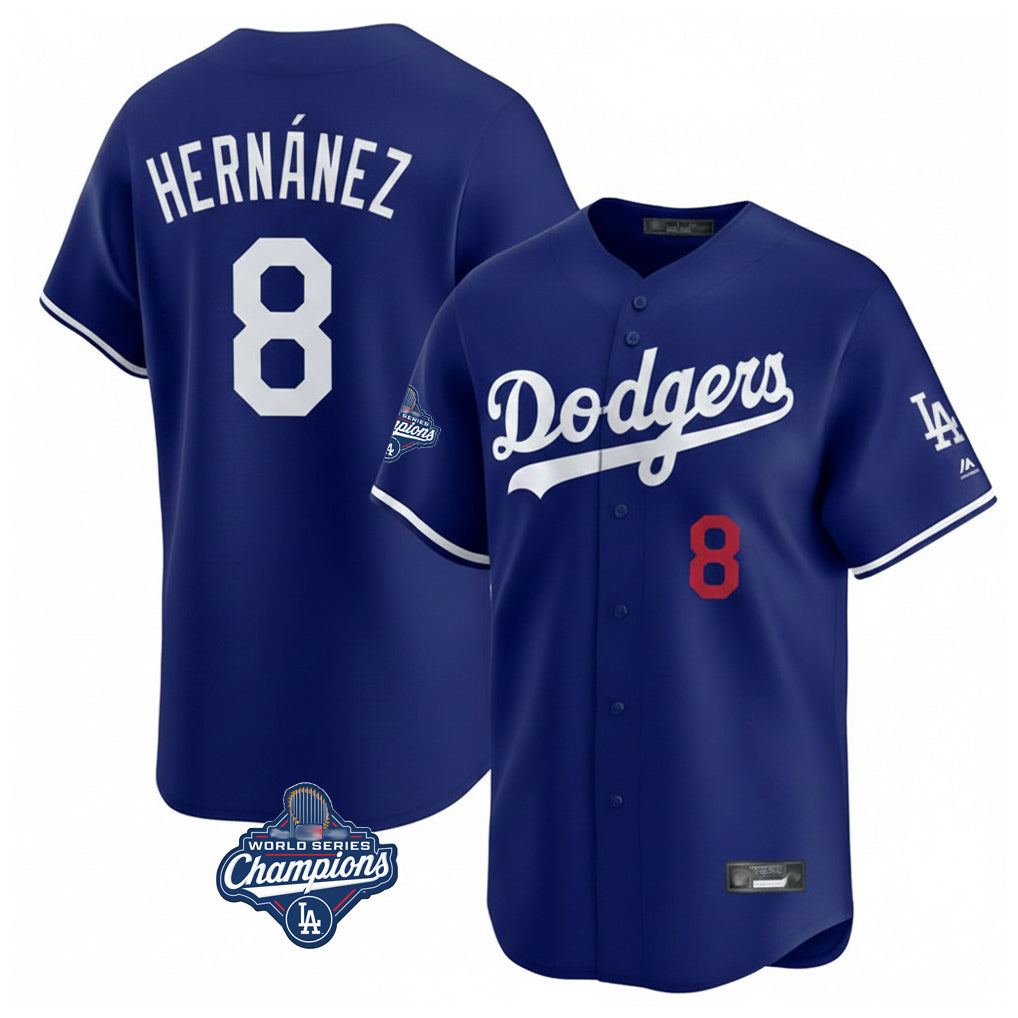 tocy LA.Dodgers #8 Enrique Hern?¡ì?¨¦ndez Player Royal World Series Meet Limited Home Stitched Jerseys