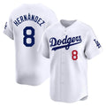 tocy LA.Dodgers #8 Enrique Hern?¡ì?¨¦ndez Player White Limited Home Stitched Jerseys
