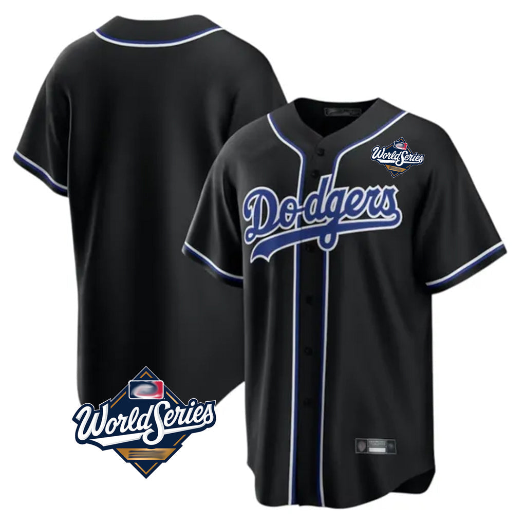 tocy LA.Dodgers Blank Player Black Carbon Limited Home World Series Stitched Jerseys