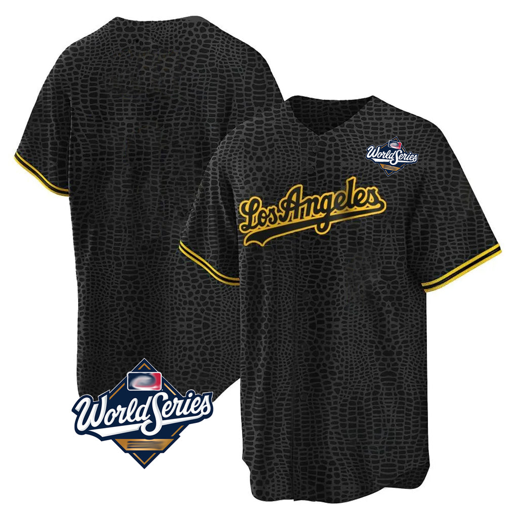 tocy LA.Dodgers Blank Player Black Gold Limited Home World Series Stitched Jerseys