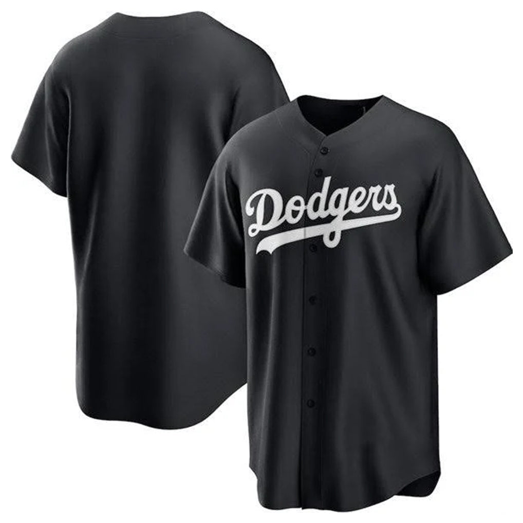 tocy LA.Dodgers Blank Player Black Pitch Fashion T-shirt Stitched Jerseys