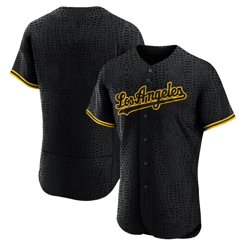 tocy LA.Dodgers Blank Player Black Snake Skin City Limited Elite Home Stitched Jerseys